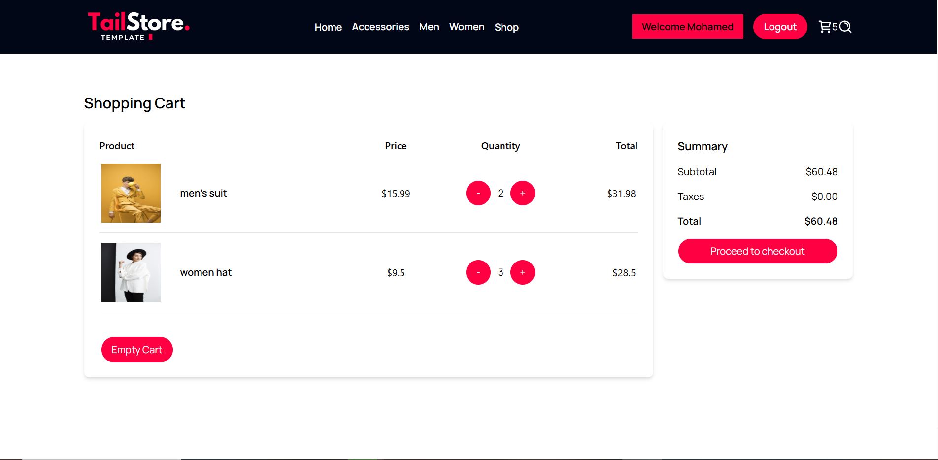 Cart Page